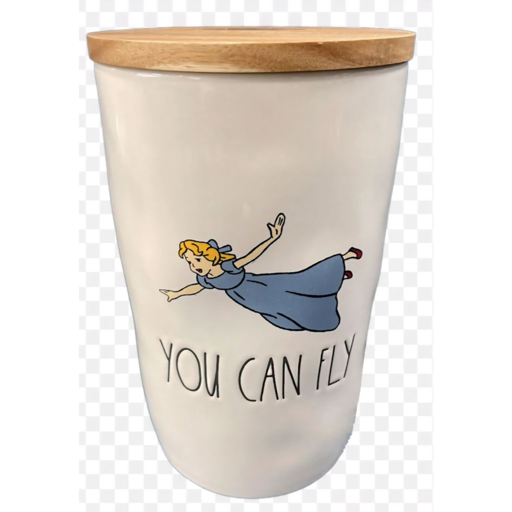 Disney Rae Dunn “You Can Fly” Canister Peter Pan Wendy – Ceramic Jar with Lid